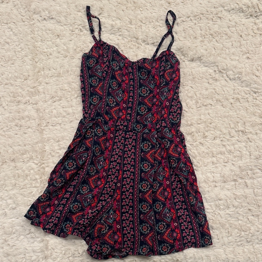 Hollister Vibrant Pink and Navy Jumpsuit